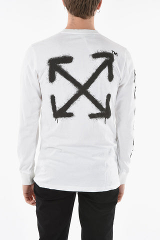 Long-sleeved BK_SPRAY Printed T-Shirt