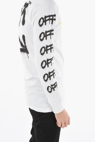 Long-sleeved BK_SPRAY Printed T-Shirt