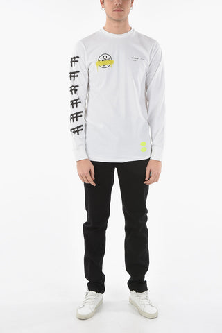 Long-sleeved BK_SPRAY Printed T-Shirt