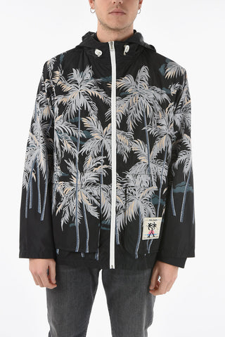 Giacca a Vento ALLOVER PALMS con Tasche Esterne