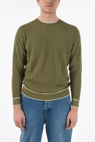 Ribbed Cotton Crew Neck Sweater