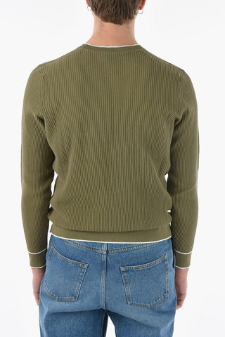 Ribbed Cotton Crew Neck Sweater