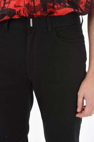 Stretch Cotton Slim-fit Denims with Emgraved Logoed Metal 16,5cm