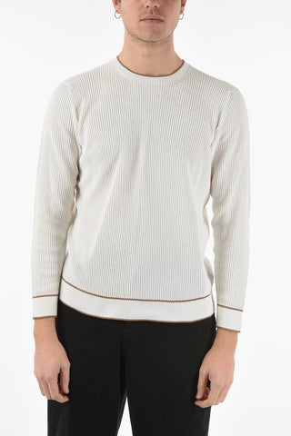 Ribbed Cotton Crew Neck Sweater