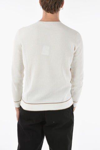 Ribbed Cotton Crew Neck Sweater