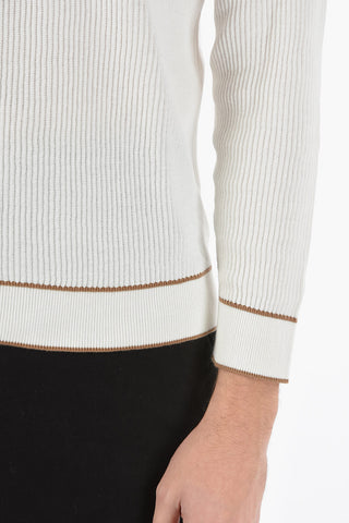 Ribbed Cotton Crew Neck Sweater