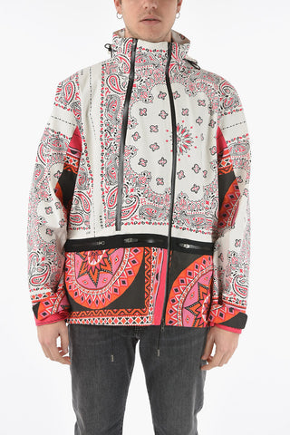 Bandana Print Windbreaker With extractable Hood