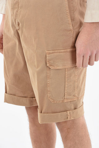 Cotton Blend Cargo Shorts with Belt Loops