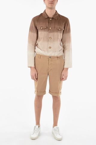 Cotton Blend Cargo Shorts with Belt Loops