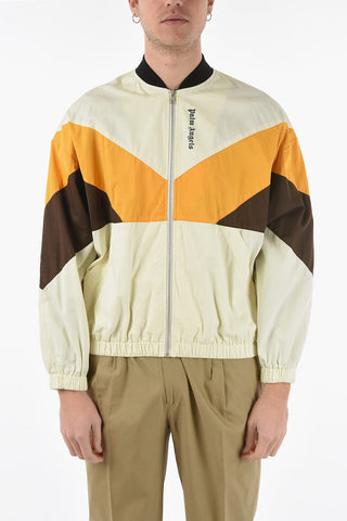 Front Zipped Color Block Cotton Bomber Jacket