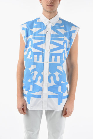 UNIVERSAL PASSPORT Sleeveless Shirt with Button-down Collar