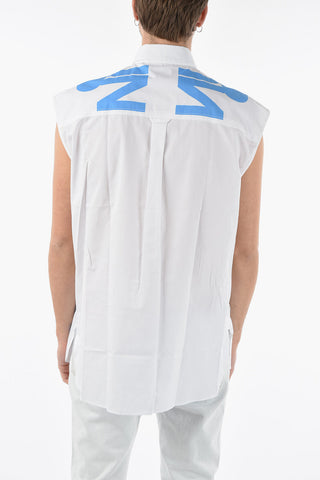 UNIVERSAL PASSPORT Sleeveless Shirt with Button-down Collar