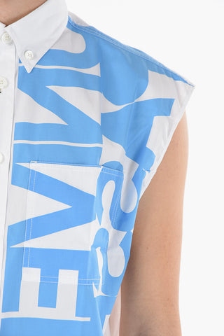 UNIVERSAL PASSPORT Sleeveless Shirt with Button-down Collar