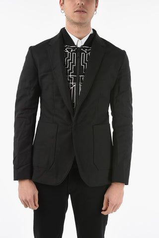 Double-layered BELTRAN Front Zipped Blazer