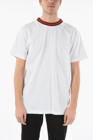 Crew Neck CROSS COLLAR Cotton T-Shirt