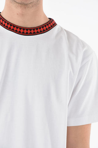 Crew Neck CROSS COLLAR Cotton T-Shirt