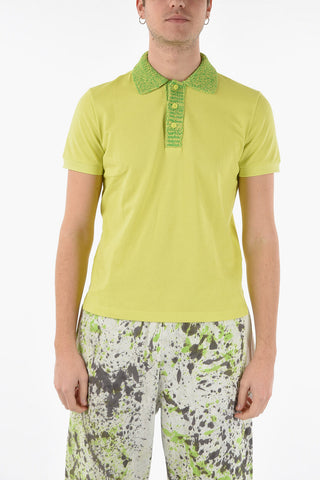 Knitted Collar Piquet Cotton Polo