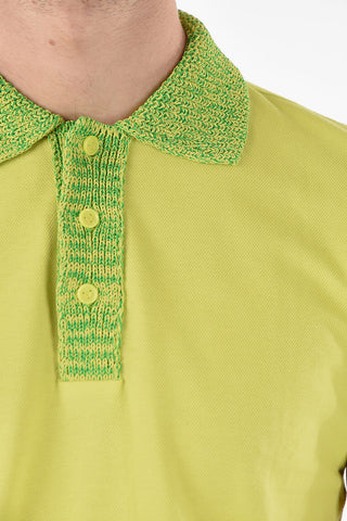 Knitted Collar Piquet Cotton Polo