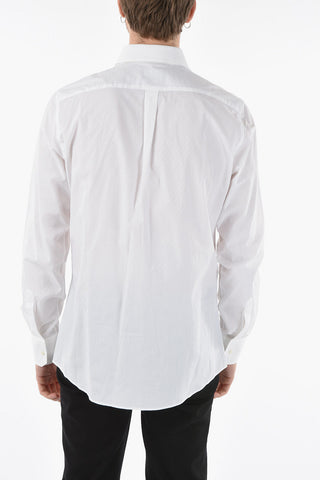 Cotton-jacquard MARTINI Shirt with All-over Logo