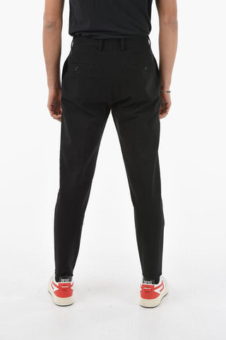COUTURE! 5 Pockets Stretch Cotton Pants with Metallic Logo 
