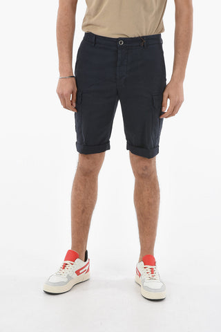 Stretch Cotton Cargo Shorts with Belt Loops
