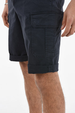 Stretch Cotton Cargo Shorts with Belt Loops
