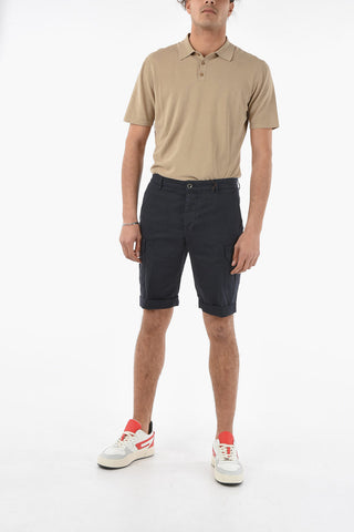 Stretch Cotton Cargo Shorts with Belt Loops