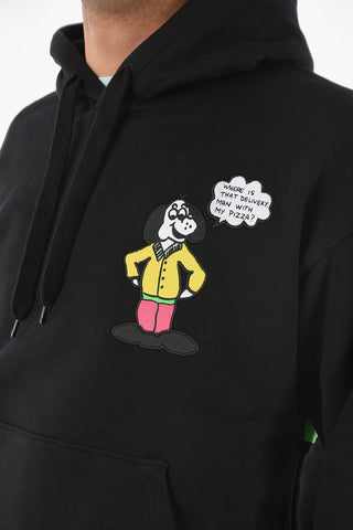 COUTURE! Felpa in Cotone DELIVERY MAN con Cappuccio e Applicazioni