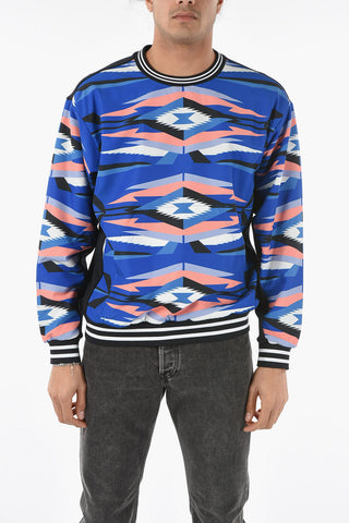 FUSION Felpa Girocollo con Parte Frontale in Nylon
