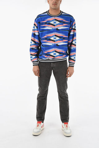 FUSION Felpa Girocollo con Parte Frontale in Nylon