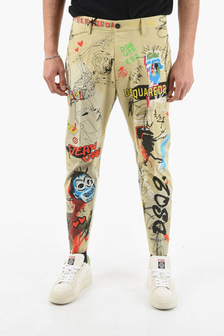 Low Waist STREET ART HOCKNEY Cotton Pants