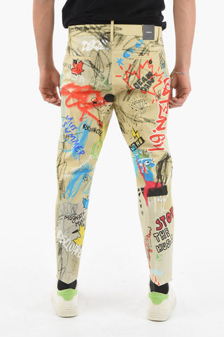 Low Waist STREET ART HOCKNEY Cotton Pants