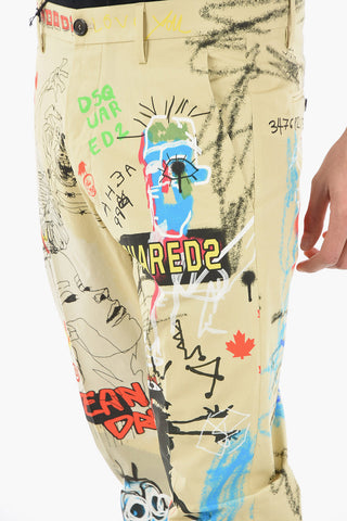 Low Waist STREET ART HOCKNEY Cotton Pants