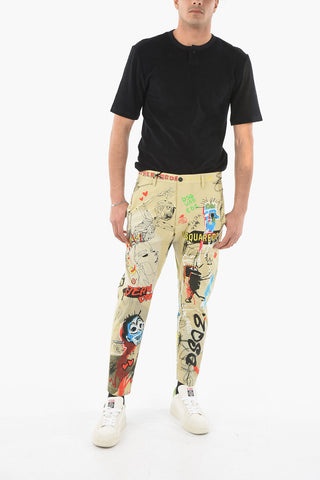 Low Waist STREET ART HOCKNEY Cotton Pants