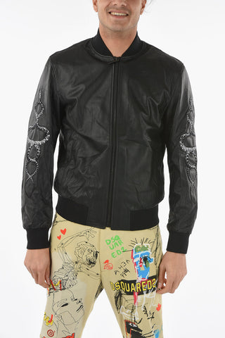 Bomber ORLANDO in Ecopelle con Manica Ricamata