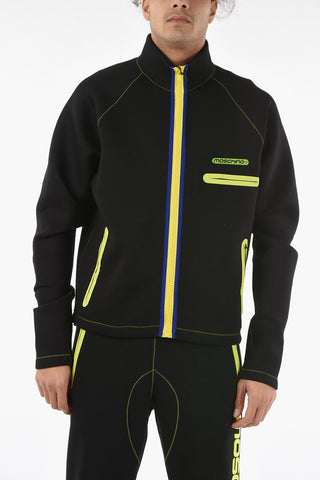 Felpa In Neoprene Con Zip e Tasche Termosaldate