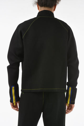 Heat-Sealed Pockets Neoprene Zipped Sweatshirt