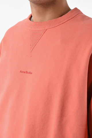 Felpa Girocollo in Cotone con Logo Ricamato