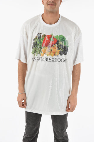 T-shirt VEGETABLE Stampata Con Paillettes