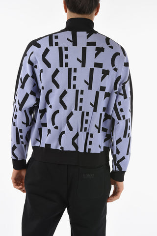 Abstract Monogram-jacquard Zip-up Sweater