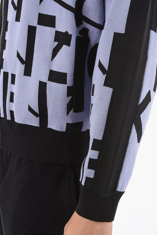 Abstract Monogram-jacquard Zip-up Sweater