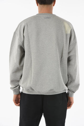 Crew Neck UNISEX Crystal Logo Cotton Sweatshirt