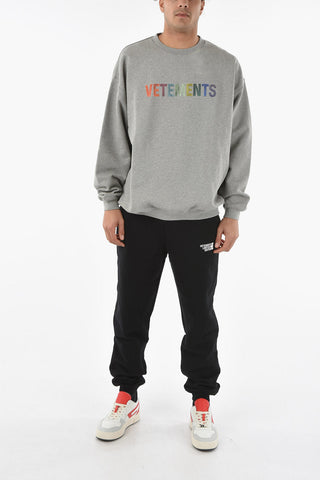 Crew Neck UNISEX Crystal Logo Cotton Sweatshirt
