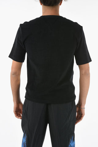 Cotton Blend TERRY T-Shirt with Button