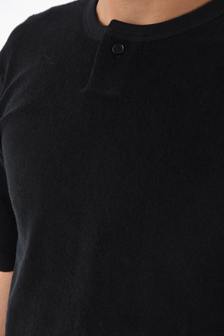 Cotton Blend TERRY T-Shirt with Button