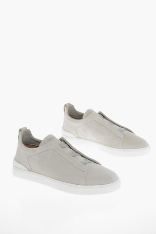 Elastic Lace-up TRIPLE STITCH Suede Sneakers