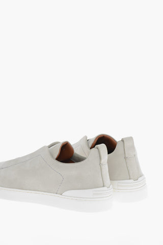 Elastic Lace-up TRIPLE STITCH Suede Sneakers
