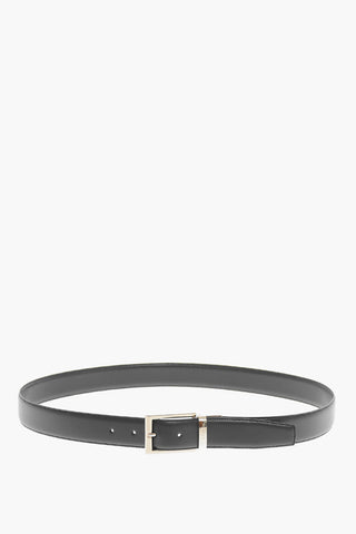 Golden Buckle Reversible Leather Belt