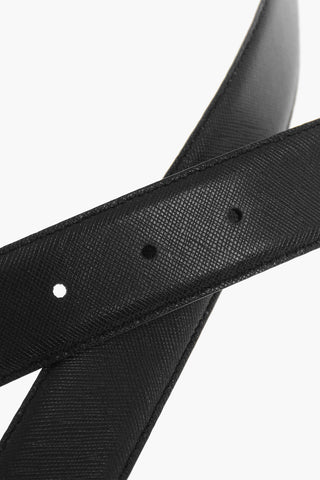 Golden Buckle Reversible Leather Belt