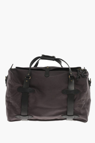 Borsa Duffle In Tela Con Manici In Pelle